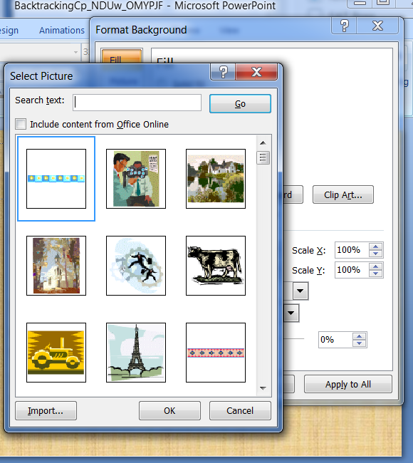 clip art options - How to change the background color in powerpoint slides