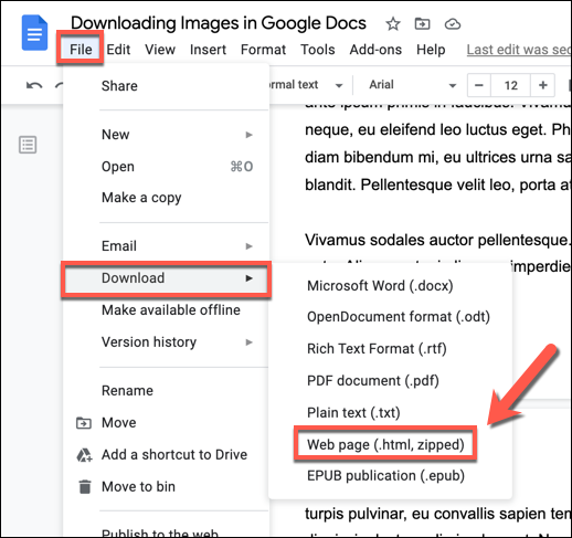 How To download An Image From Google Docs